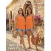 imageATHMILE Womens Tank Tops Sleeveless Summer Top Spaghetti Strap Spring Shirt Loose Fit Beach Vacation 2026 CasualOrange