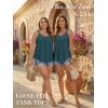 imageATHMILE Womens Tank Tops Sleeveless Summer Top Spaghetti Strap Spring Shirt Loose Fit Beach Vacation 2026 CasualPeacock Blue