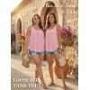 imageATHMILE Womens Tank Tops Sleeveless Summer Top Spaghetti Strap Spring Shirt Loose Fit Beach Vacation 2026 CasualPink