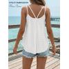 imageATHMILE Womens Tank Tops Sleeveless Summer Top Spaghetti Strap Spring Shirt Loose Fit Beach Vacation 2026 CasualWhite