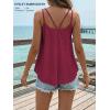 imageATHMILE Womens Tank Tops Sleeveless Summer Top Spaghetti Strap Spring Shirt Loose Fit Beach Vacation 2026 CasualWine Red