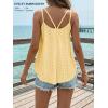 imageATHMILE Womens Tank Tops Sleeveless Summer Top Spaghetti Strap Spring Shirt Loose Fit Beach Vacation 2026 CasualYellow