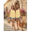 imageATHMILE Womens Tank Tops Sleeveless Summer Top Spaghetti Strap Spring Shirt Loose Fit Beach Vacation 2026 CasualYellow