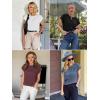 imageATHMILE Womens Tops Summer Basic T Shirts Business Casual Loose Fit Cap Sleeve Tee Cute Clothes Trendy Fashion Outfits