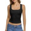 imageATHMILE Tank Top for Women Crop Square Neck Lace Trim Spring Summer Sleeveless Double Lined Basic Going Out Y2k Outfits 2026Black