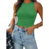 imageATHMILE Womens Double Lined Crop Tank Tops Casual Basic Shirts Sleeveless Workout Tops Cute Summer Clothes Teen GirlsGreen