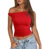 imageATHMILE Womens Off The Shoulder Tops Summer Sleeveless Shirts Going Out Crop Tank Top Y2K T Corset Tube Fashion Outfits 2026Red