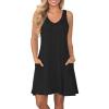 imageATHMILE Womens Summer Dresses V Neck Sleeveless Tank Sundresses Beach Vacation Casual Clothes with PocketsBlack