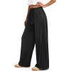 imageATHMILE Womens Baggy Wide Leg Pants Y2k Teen Girl Drawstring Track Pants Lounge Sweatpants Women 2026Black