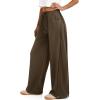 imageATHMILE Womens Baggy Wide Leg Pants Y2k Teen Girl Drawstring Track Pants Lounge Sweatpants Women 2026Coffee