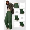 imageATHMILE Womens Baggy Wide Leg Pants Y2k Teen Girl Drawstring Track Pants Lounge Sweatpants Women 2026Green