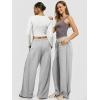 imageATHMILE Womens Baggy Wide Leg Pants Y2k Teen Girl Drawstring Track Pants Lounge Sweatpants Women 2026Grey