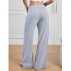 imageATHMILE Womens Wide Leg Sweatpants Baggy HighWaisted Drawstring Sweat Pants Fashion Comfy Joggers with PocketsBlue