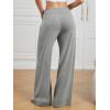 imageATHMILE Womens Wide Leg Sweatpants Baggy HighWaisted Drawstring Sweat Pants Fashion Comfy Joggers with PocketsGrey