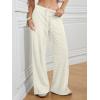 imageATHMILE Womens Wide Leg Sweatpants Baggy HighWaisted Drawstring Sweat Pants Fashion Comfy Joggers with PocketsGrey White