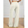 imageATHMILE Womens Wide Leg Sweatpants Baggy HighWaisted Drawstring Sweat Pants Fashion Comfy Joggers with PocketsGrey White