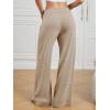 imageATHMILE Womens Wide Leg Sweatpants Baggy HighWaisted Drawstring Sweat Pants Fashion Comfy Joggers with PocketsLight Brown