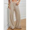 imageATHMILE Womens Wide Leg Sweatpants Baggy HighWaisted Drawstring Sweat Pants Fashion Comfy Joggers with PocketsLight Brown