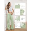 imageATHMILE Womens Wide Leg Sweatpants Baggy HighWaisted Drawstring Sweat Pants Fashion Comfy Joggers with PocketsMint Green