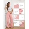 imageATHMILE Womens Wide Leg Sweatpants Baggy HighWaisted Drawstring Sweat Pants Fashion Comfy Joggers with PocketsPink