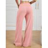 imageATHMILE Womens Wide Leg Sweatpants Baggy HighWaisted Drawstring Sweat Pants Fashion Comfy Joggers with PocketsPink