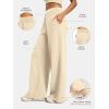imageATHMILE Womens Wide Leg Sweatpants High Waisted Baggy Lounge Pants with Pockets Drawstring Comfy Casual Athletic PalazzoApricot