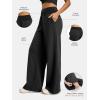 imageATHMILE Womens Wide Leg Sweatpants High Waisted Baggy Lounge Pants with Pockets Drawstring Comfy Casual Athletic PalazzoBlack