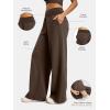 imageATHMILE Womens Wide Leg Sweatpants High Waisted Baggy Lounge Pants with Pockets Drawstring Comfy Casual Athletic PalazzoCoffee Brown