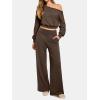 imageATHMILE Womens Wide Leg Sweatpants High Waisted Baggy Lounge Pants with Pockets Drawstring Comfy Casual Athletic PalazzoCoffee Brown