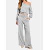 imageATHMILE Womens Wide Leg Sweatpants High Waisted Baggy Lounge Pants with Pockets Drawstring Comfy Casual Athletic PalazzoGrey