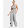 imageATHMILE Womens Wide Leg Sweatpants High Waisted Baggy Lounge Pants with Pockets Drawstring Comfy Casual Athletic PalazzoGrey