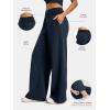imageATHMILE Womens Wide Leg Sweatpants High Waisted Baggy Lounge Pants with Pockets Drawstring Comfy Casual Athletic PalazzoNavy Blue
