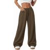 imageATHMILE Womens Baggy Wide Leg Pants Y2k Teen Girl Drawstring Track Pants Lounge Sweatpants Women 2026Coffee