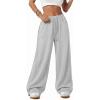 imageATHMILE Womens Baggy Wide Leg Pants Y2k Teen Girl Drawstring Track Pants Lounge Sweatpants Women 2026Grey