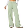 imageATHMILE Womens Wide Leg Sweatpants Baggy HighWaisted Drawstring Sweat Pants Fashion Comfy Joggers with PocketsMint Green