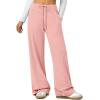 imageATHMILE Womens Wide Leg Sweatpants Baggy HighWaisted Drawstring Sweat Pants Fashion Comfy Joggers with PocketsPink
