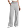 imageATHMILE Womens Wide Leg Sweatpants High Waisted Baggy Lounge Pants with Pockets Drawstring Comfy Casual Athletic PalazzoGrey
