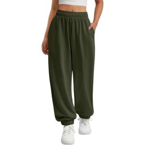 imageATHMILE Sweatpants Women Baggy Lounge Pants Workout Gym Active High Waisted Comfy Joggers for Women Fall Clothes 2026Army Green