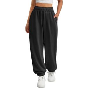 imageATHMILE Sweatpants Women Baggy Lounge Pants Workout Gym Active High Waisted Comfy Joggers for Women Fall Clothes 2026Black