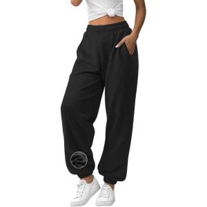 imageATHMILE Sweatpants Women Baggy Lounge Pants Workout Gym Active High Waisted Comfy Joggers for Women Fall Clothes 2026Fleeceblack