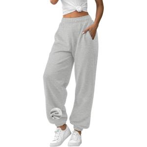 imageATHMILE Sweatpants Women Baggy Lounge Pants Workout Gym Active High Waisted Comfy Joggers for Women Fall Clothes 2026Fleecegrey