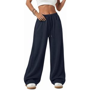 imageATHMILE Womens Baggy Wide Leg Pants Y2k Teen Girl Drawstring Track Pants Lounge Sweatpants Women 2026Navy