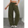 imageATHMILE Barrel Sweatpants Women Fall Fashion Wide Leg Pants 2026 Baggy Lounge Comfy Flowy Sweat Pants with PocketsArmy Green