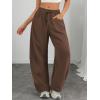imageATHMILE Barrel Sweatpants Women Fall Fashion Wide Leg Pants 2026 Baggy Lounge Comfy Flowy Sweat Pants with PocketsCoffee