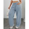 imageATHMILE Barrel Sweatpants Women Fall Fashion Wide Leg Pants 2026 Baggy Lounge Comfy Flowy Sweat Pants with PocketsDusty Blue
