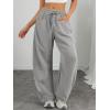 imageATHMILE Barrel Sweatpants Women Fall Fashion Wide Leg Pants 2026 Baggy Lounge Comfy Flowy Sweat Pants with PocketsGrey
