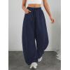 imageATHMILE Barrel Sweatpants Women Fall Fashion Wide Leg Pants 2026 Baggy Lounge Comfy Flowy Sweat Pants with PocketsNavy