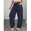 imageATHMILE Barrel Sweatpants Women Fall Fashion Wide Leg Pants 2026 Baggy Lounge Comfy Flowy Sweat Pants with PocketsNavy