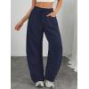 imageATHMILE Barrel Sweatpants Women Fall Fashion Wide Leg Pants 2026 Baggy Lounge Comfy Flowy Sweat Pants with PocketsNavy