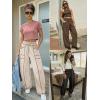 imageATHMILE Sweatpants Women 2026 Baggy PullOn Barrel Pants Wide Leg Lounge Drawstring Sweatpants with PocketsBlack